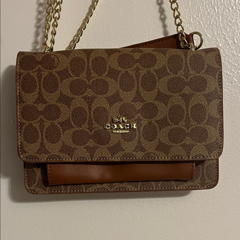 Coach Tan and Brown Crossbody Bag